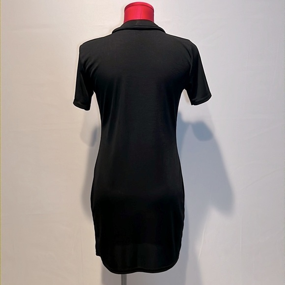BooHoo Black Collared Button up ShortSleeve Dress! - Picture 4 of 4